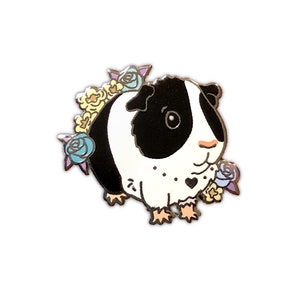 Black and White Guinea Pig Pin, Guinea Pig, Enamel Pin, Hard Enamel Pin, Lapel Pin, Guinea Pig Pin, Pet Pin, Guinea Pig Gift, Enamel Pins