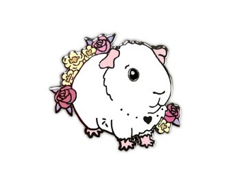 White Guinea Pig Pin, Guinea Pig, Enamel Pin, Hard Enamel Pin, Lapel Pin, Guinea Pig Pin, Pet Pin, Pet Pins, Guinea Pig Gift, Pet Gifts