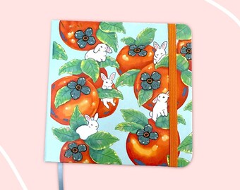 Persimmon Rabbit Sketchbook, Hardbound Sketchbook, Fruit Sketchbook, Rabbit Sketchbook, Sketchbooks, Art Book