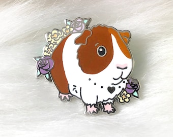 Calico Guinea Pig Enamel Pin: Pet Gift