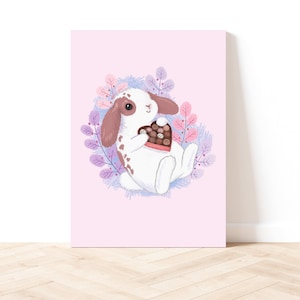 Lop Bunny Art Print, Rabbit Artwork