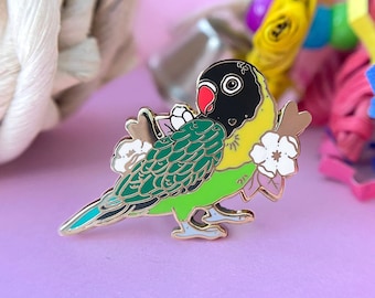 Masked Lovebird Enamel Pin, Lovebird enamel pin, lovebird, Masked lovebird, bird pin, enamel pin, pet birds, pet pins, lovebirds