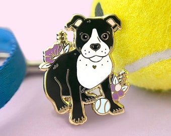 Black White Pit Bull Enamel Pin, Enamel Pin, Pit Bull, Dog Pin, Dog, Dog Enamel Pin, Pet Pin, pit bull, pit bull gifts, pit bull dog,