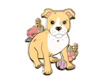 Tan Pit Bull Enamel Pin, Enamel Pin, Pit Bull, Dog Pin, Dog, Dog Enamel Pin, Pet Pin, Dog Gifts, Dog Gifts, Pet Gift, Enamel Pins