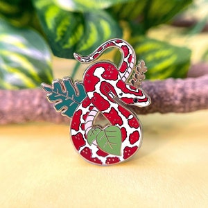 Crimson Corn Snake Enamel Pin Red Snake Enamel Pins, Red Snakes, Corn Snakes, Snake, Gift For Snake Lovers, Pet Gift, Pet Gifts, Snake Gift
