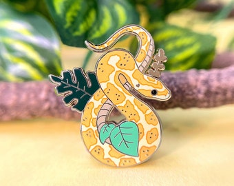 Yellow Corn Snake Enamel Pin, Yellow Snake, Snake Pin, Yellow Snake Enamel Pins, Enamel Pins, Enamel Pin, Yellow Snakes, Corn Snakes