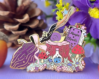 Wald Hexe Hard Enamel Pin, Pastell Halloween Kollektion