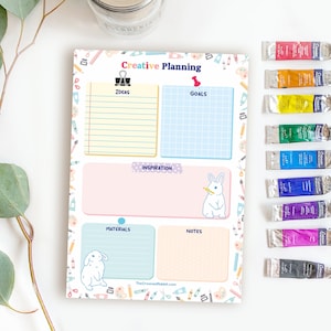 Creative Planning Rabbit Memo Pad, Planner, Rabbit Stationery, Bunny Stationery, Memo Pad, Notepads, Bunny gifts, Rabbit gifts, Cute Notepad