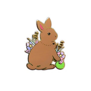 Brown Bun Butt Pin, Enamel Pin, Rabbit Pin, Bunny Pin, White Rabbit Pin, Rabbit Enamel Pin, Bunny Enamel Pin