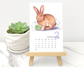 Bunny Calendar Etsy 2021 bunny desk calendar