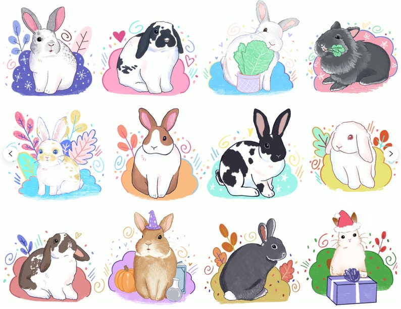 2026 Rabbit Ver.2 Calendar With Wooden Easel, 2026 Rabbit Calendar - Etsy
