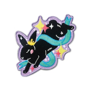 Mystical Rabbit Embroidered Iron On Patch, Rabbit Embroidered Patch, Bunny Iron On Patch, Cool Patch, Backpack Patch, Jean Jacket Patch