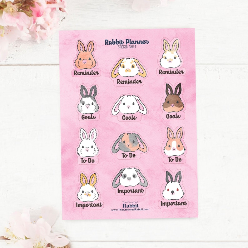 Robby Rabbit Label Sticker For Notebook Rabbit Portrait Sticker Sheet, Pet Stickers, Rabbit Sticker, Sticker ...
