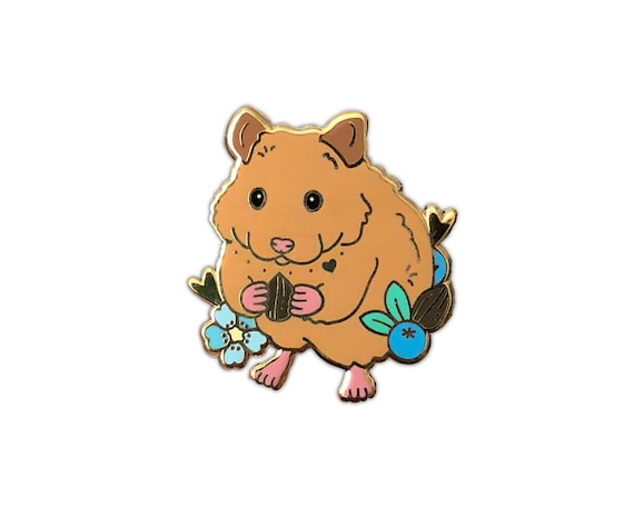 Brown Hamster Enamel Pin: Syrian Hamster Pet Gift