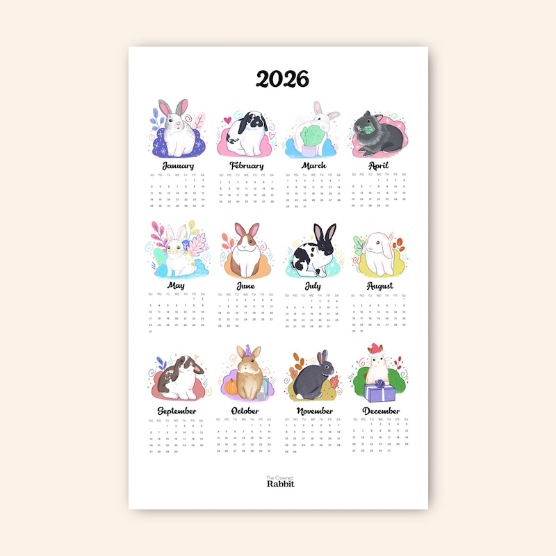 Ceramic Rabbit Calendar TheCrownedRabbit - Etsy