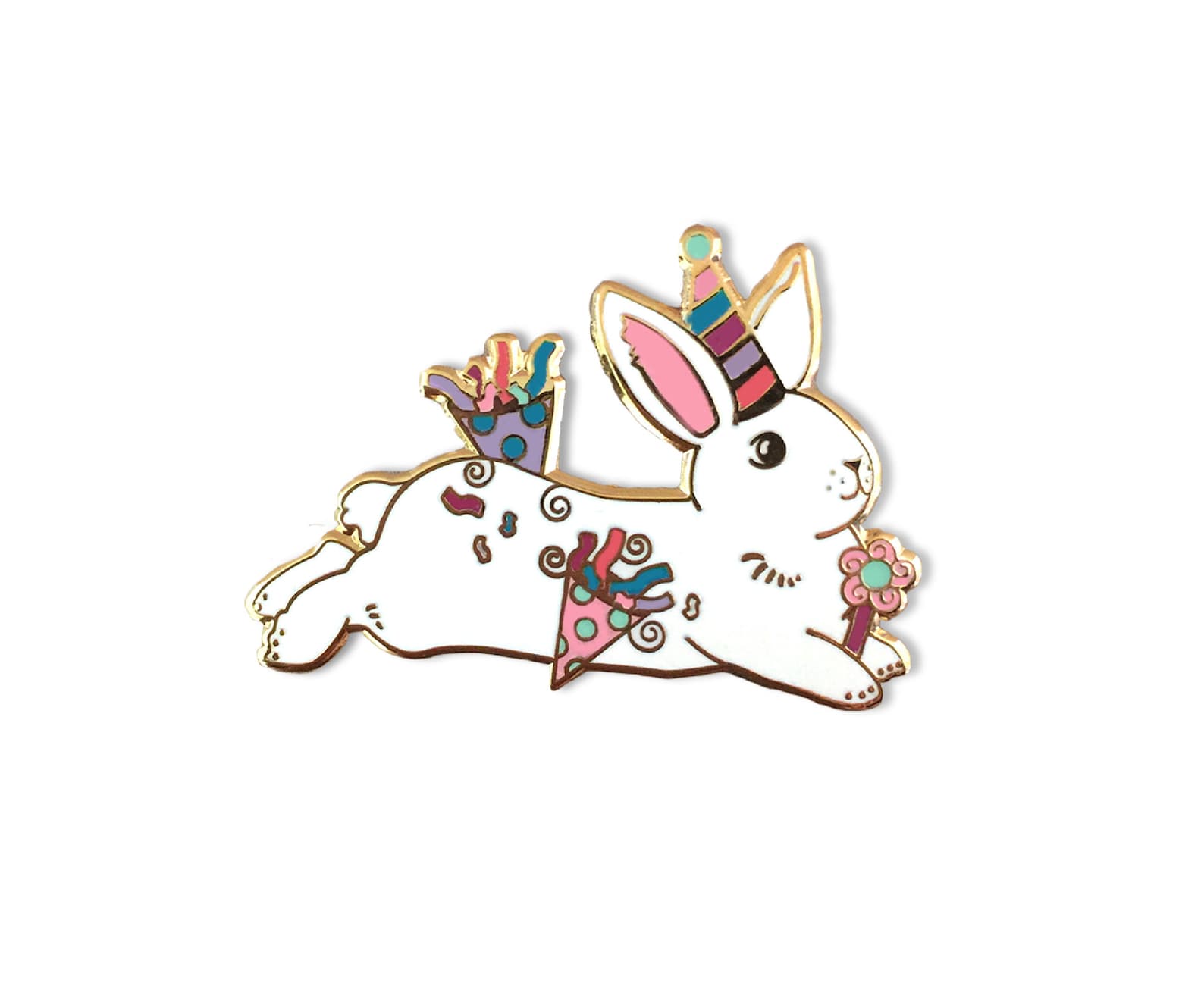 Party Bunny Hard Enamel Pin Party Rabbit Hard Enamel Party - Etsy