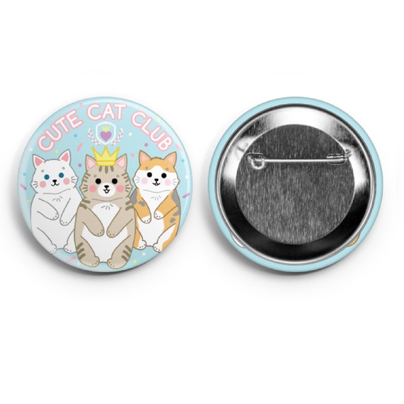 Set of 8 pin back buttons badges pins featuring cute Kittens! Cats! Kitties! Kittens!