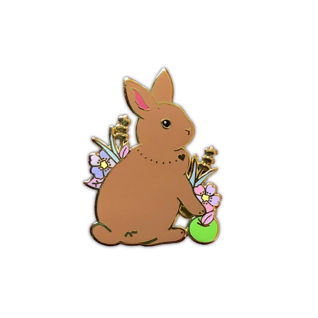 Brown Rabbit Enamel Pin: Gold Pin, Pet Gift - Etsy