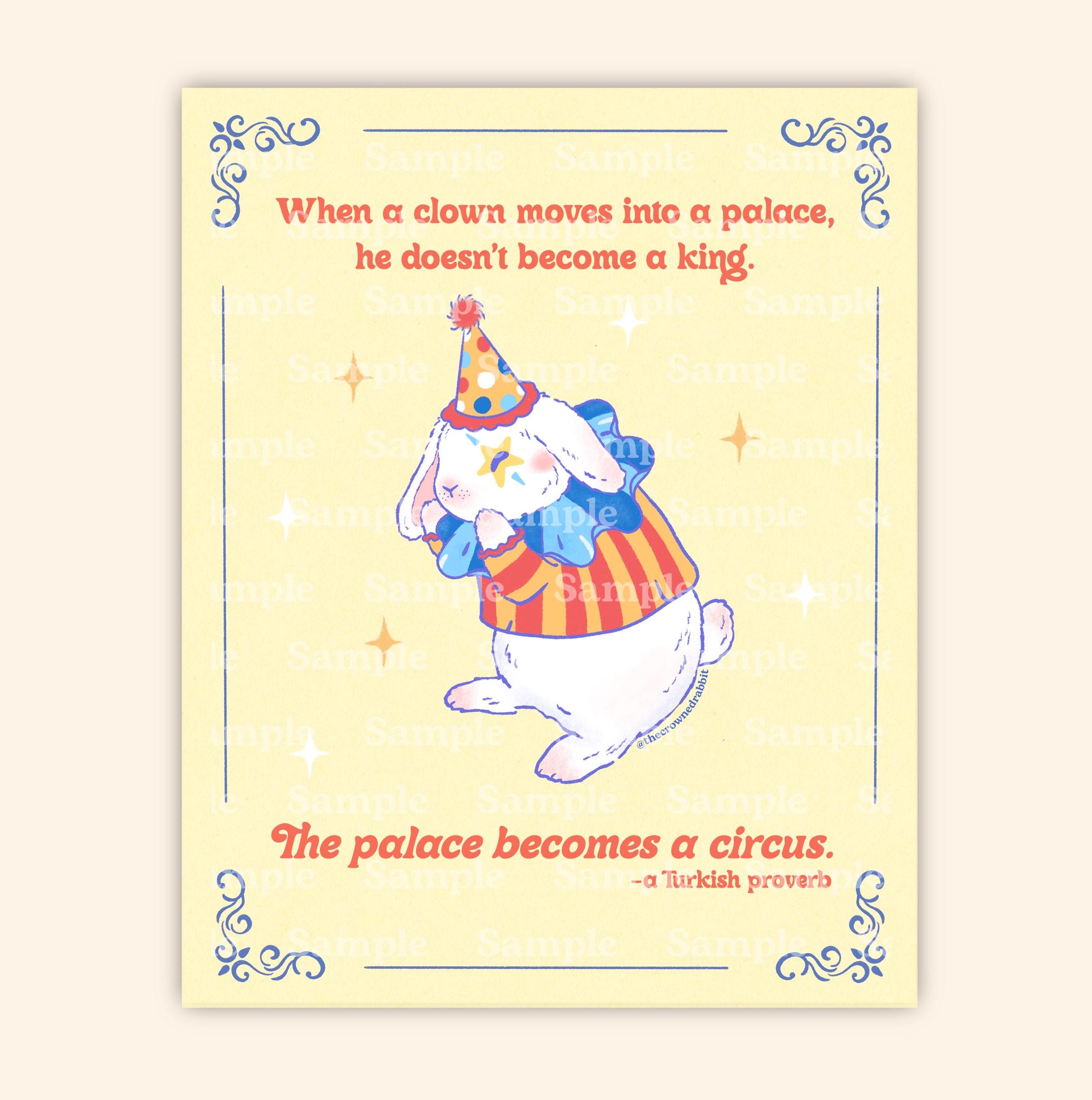 Clown Rabbit Print, 8x10 Art Print, Rabbit Print, Fine Art Print ...