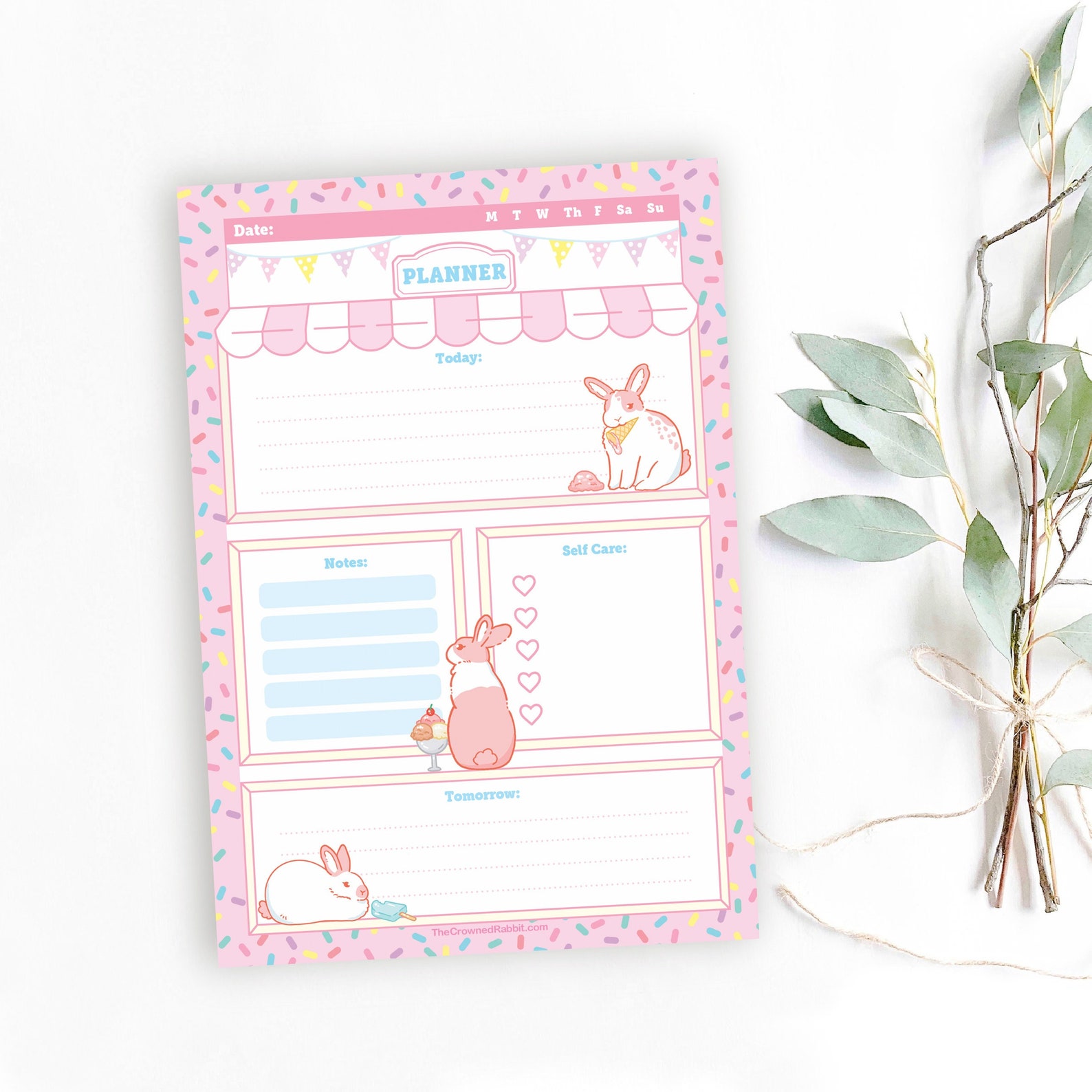 Ice Cream Shop Rabbit Memo Pad A5 Planner Rabbit Stationery - Etsy