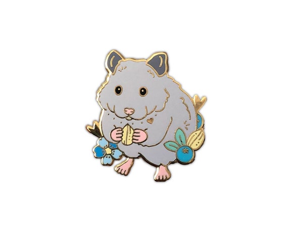 Yellow Hamster with Flower Enamel Pin Yellow Hamster with Flower Enamel Pin