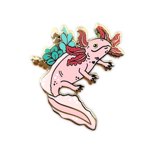 Pink Axolotl Pin, Axolotl Pin, Enamel Pins, Enamel Pin, Axolotl Enamel Pin, Axolotl Gift, Axolotls, Pink Axolotl, Axolotl drawing