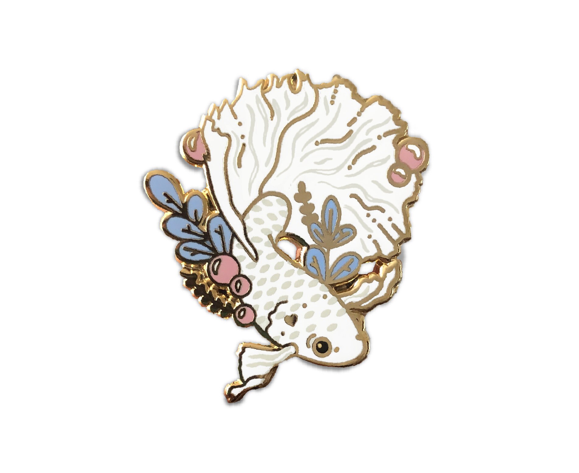 White Betta Fish Enamel Pin, Betta Fish, Betta, Betta Pin, Fish Pin, …