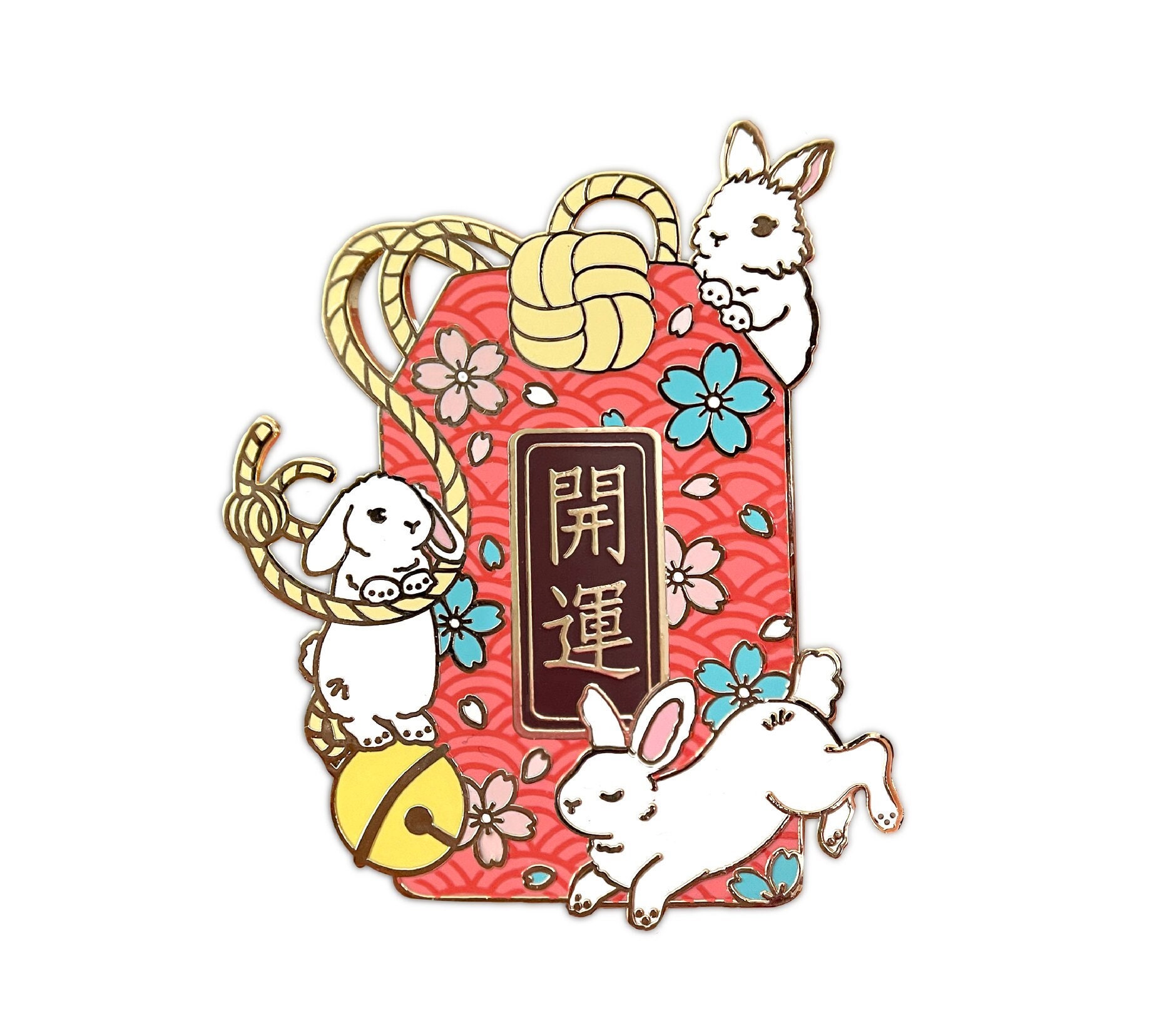 Omamori Rabbit Enamel Pin: Japanese Good Luck Charm - Etsy