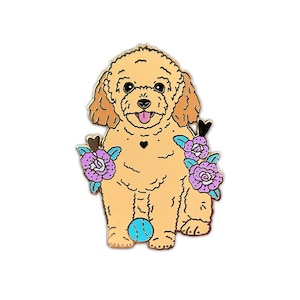 Goldendoodle Enamel Pin, Dog Enamel Pin, Golden Doodle, Dog Gifts, Pet Dog, Golden Doodle Pin, Goldendoodles, Hard Enamel Pin, Pet Gifts