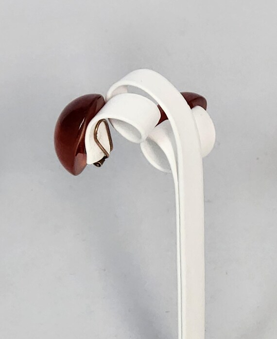 Bakelite Red Mid Century Large Translucent Oval V… - image 3