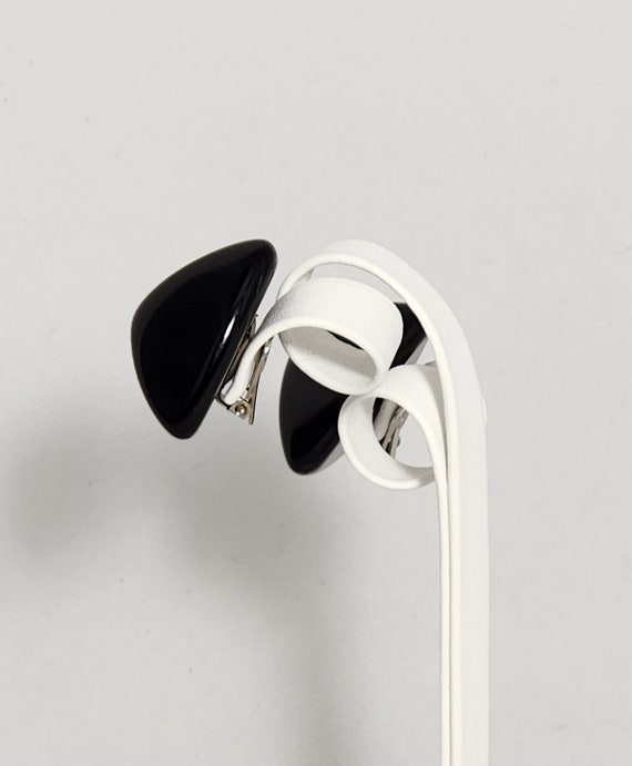 Lucite 1970s High Gloss Black Triangular Pyramids… - image 4