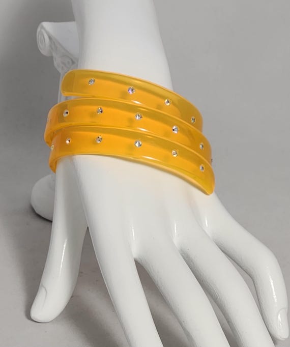 Celluloid Translucent Apple Juice  Mid Century wi… - image 1