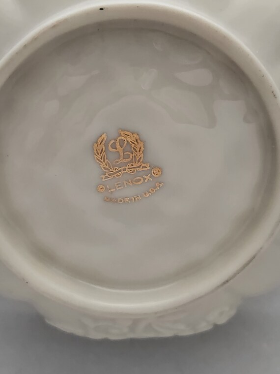 Lenox Peony Handled Basket Ivory Porcelain Gold G… - image 9