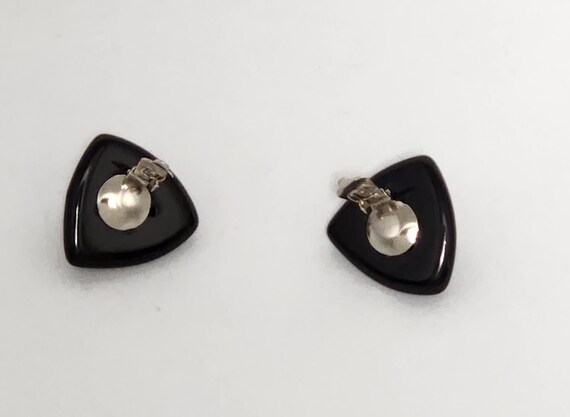 Lucite 1970s High Gloss Black Triangular Pyramids… - image 6