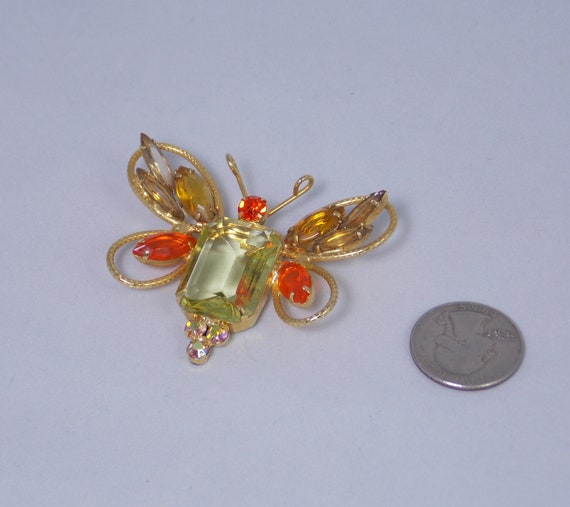 D & E Juliana Mid-Century Large Rhinestones Butte… - image 6