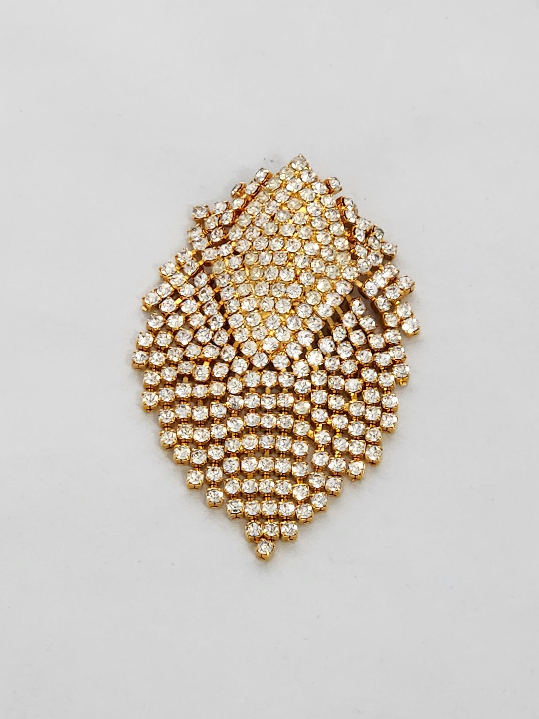 Rhinestones Crystals 1970s Articulated Dangles Waterfall Large ...