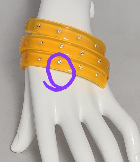 Celluloid Translucent Apple Juice  Mid Century wi… - image 4