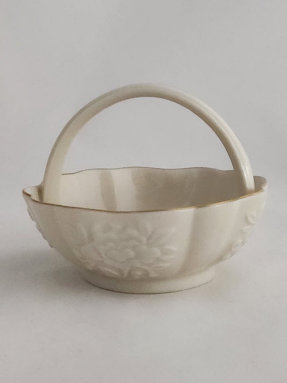 Lenox Peony Handled Basket Ivory Porcelain Gold G… - image 4