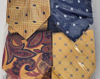 Cravates italiennes vintage en soie - Paul Fredrick - Motif cachemire et motifs géométriques - Fabriquées aux États-Unis