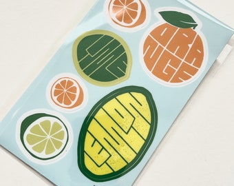 Citrus Type Sticker Sheet