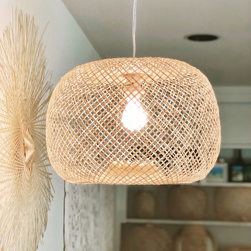 Handmade Pendant Light Bohemian Bamboo Light Natural Bamboo Lampshade Seiva Bird Lamp Shade Rattan Chandelier Cozy Home Gift