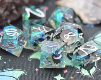 Handmade Resin Dice - Angel's Blight