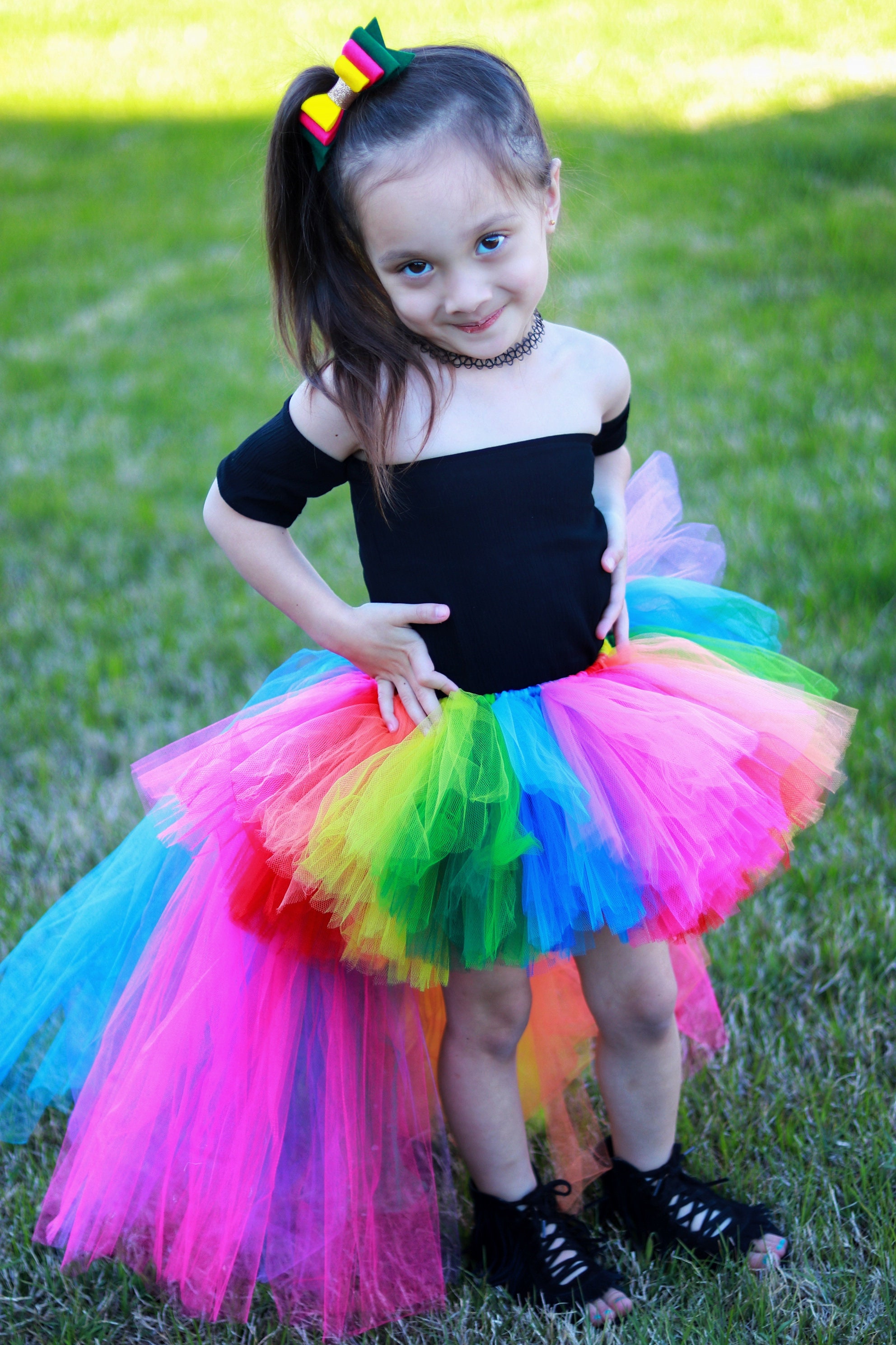 All Rainbow and Pink Tutu High Low Tutu Rainbow High Low | Etsy
