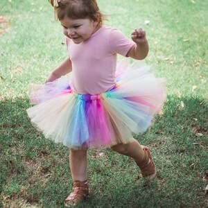 Sparkle Pastel Rainbow Tutu Colorful Tutu Birthday Tutu - Etsy