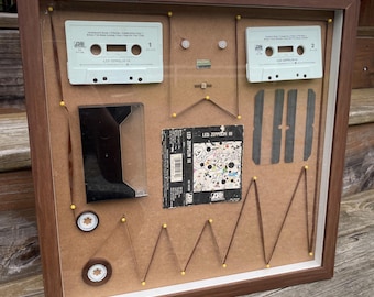 Cassette cassette Zeppelin III démontée encadrée