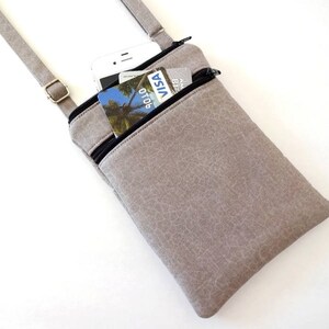 Mini Crossbody Bag, Cell Phone Cross body Bag, Zipper Bag, Lightweight Bag, Everyday Bag, Travel Bag, Shoulder Bag, Gift for Friend, Tan