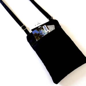 Mini Crossbody Bag, Handy Crossbody Bag, Reißverschlusstasche, leichte Tasche, Alltagstasche, Reisetasche, Schultertasche, Geschenk für Freund, schwarz