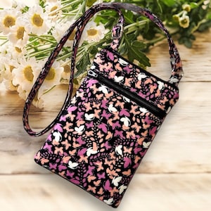 Mini Crossbody Bag, Cell Phone Bag, Zipper Bag, Lightweight Cross body Bag, Everyday Bag, Travel Bag, Shoulder Bag, Useful Gift for Friend