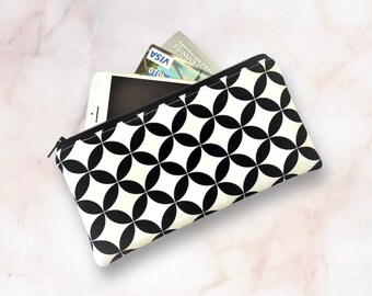 Cotton Zipper Pouch, iPhone Bag, Diamond Eye Pattern, Eyeglasses Case