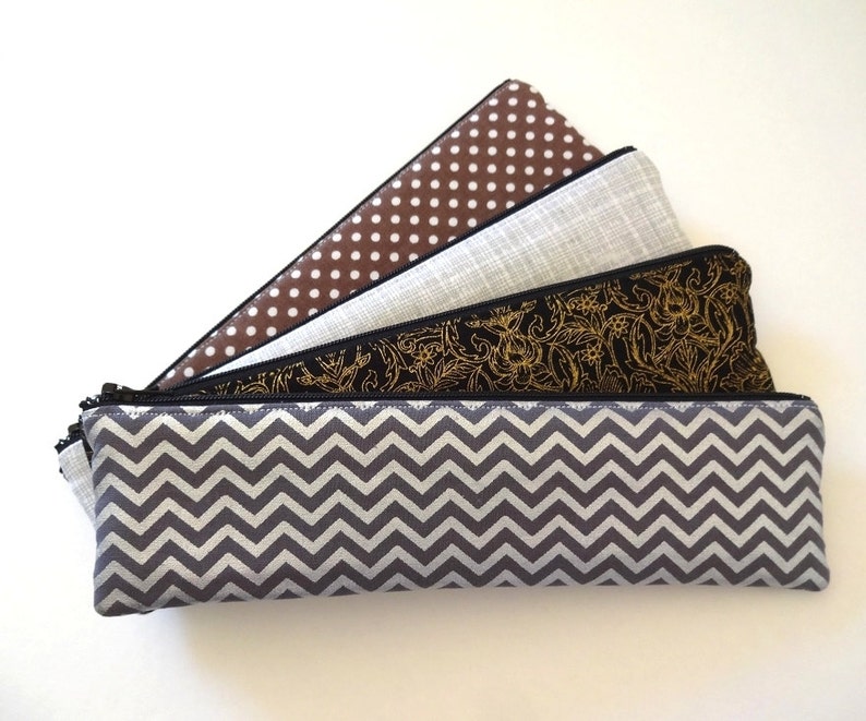 Makeup Brush Holder Slim Pencil Case Small Cosmetic Bag Etsy